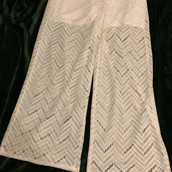 White beach cover up palazzo pants - Picture 6 of 6